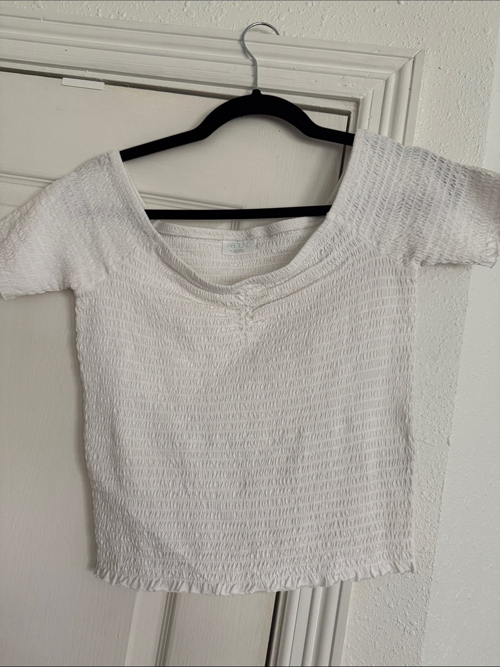 Abound White Smocked Crop Top